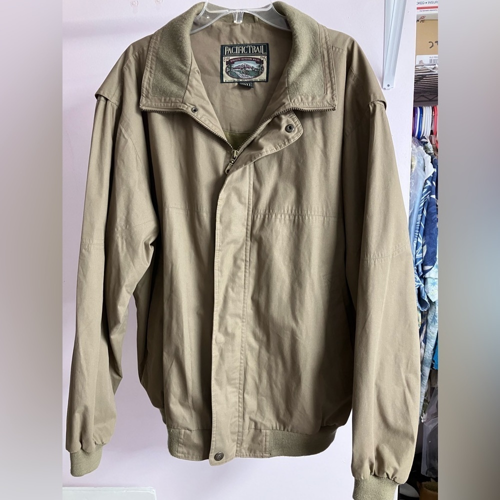 Men’s Jacket/Coat, Size 2XLT, Khaki/Tan, Full Front Zipper, Pacific Trail